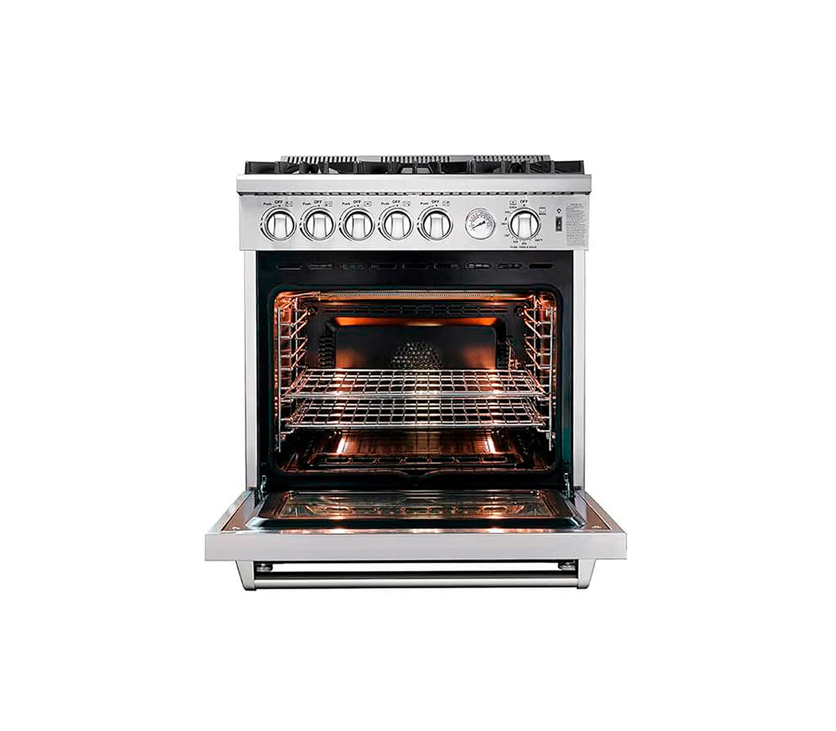 Cocina a gas piso Venecia 90cm 5 hornillas acero Drija