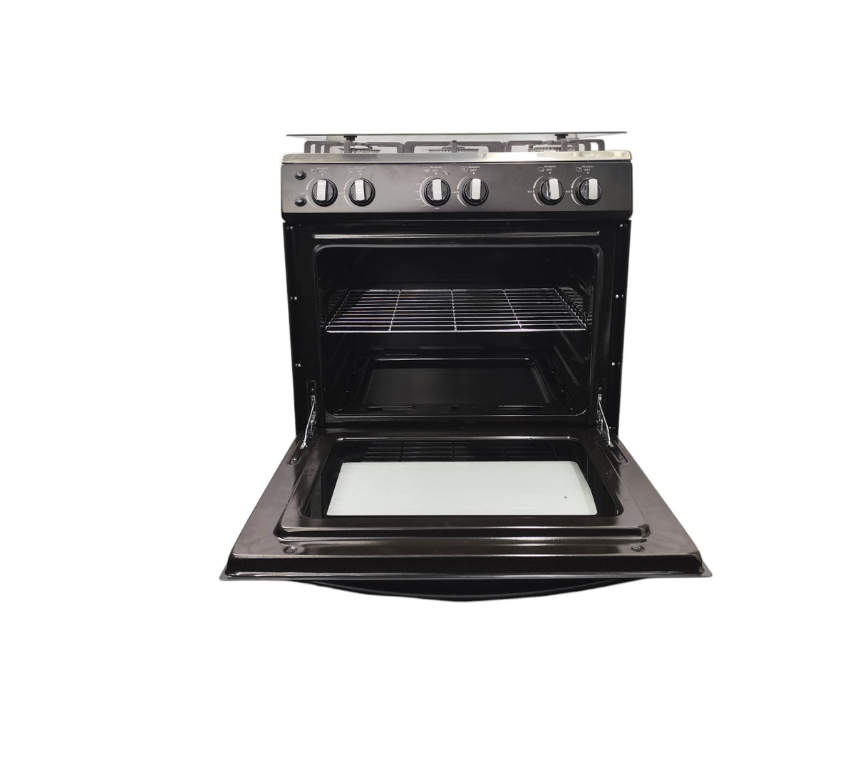Cocina a gas Esmeralda 5 hornillas (30") Negra Mystic