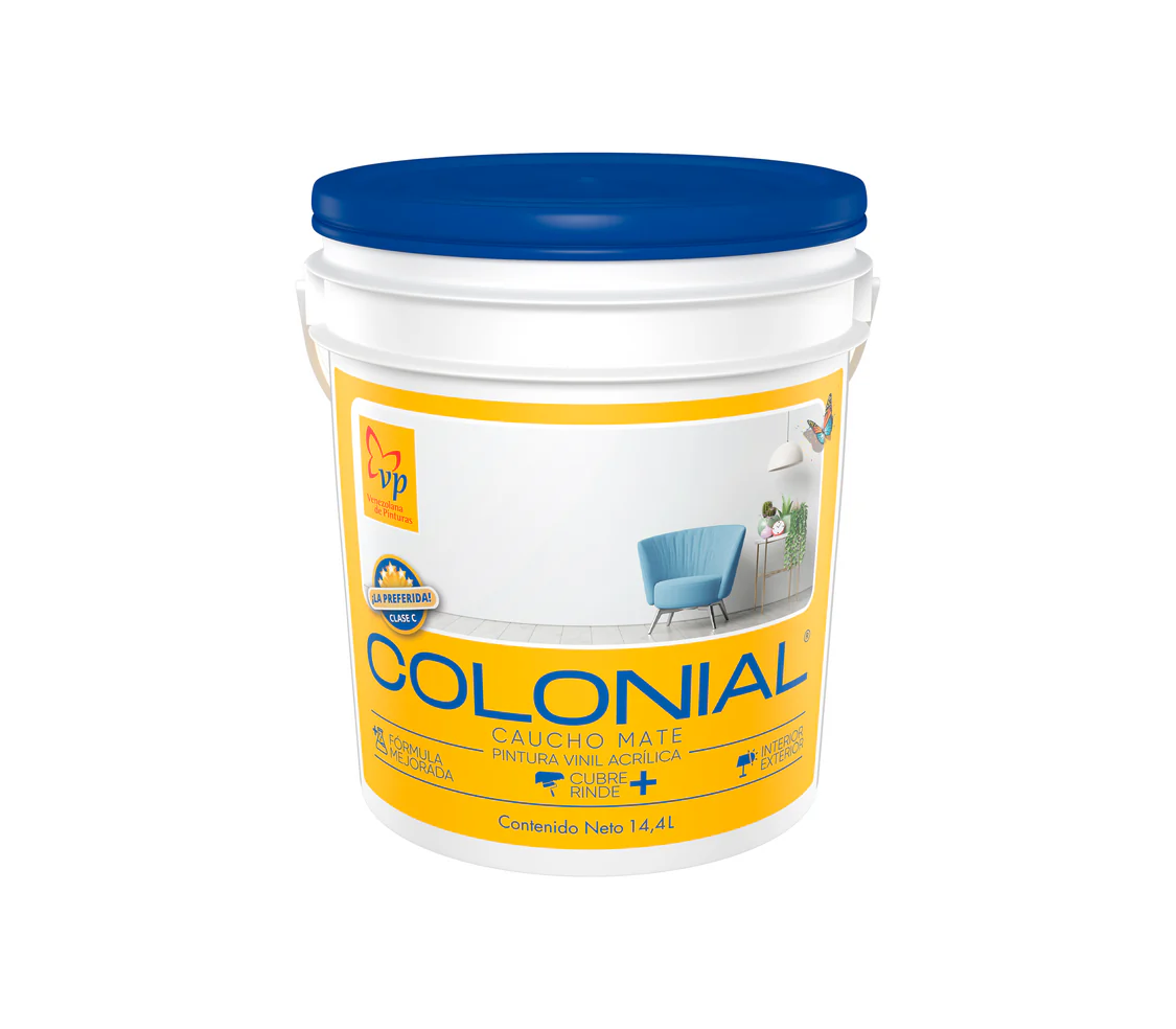 Pintura Colonial Cuñete (4 Galones) Caucho Mate Int/Ext Clase C VP