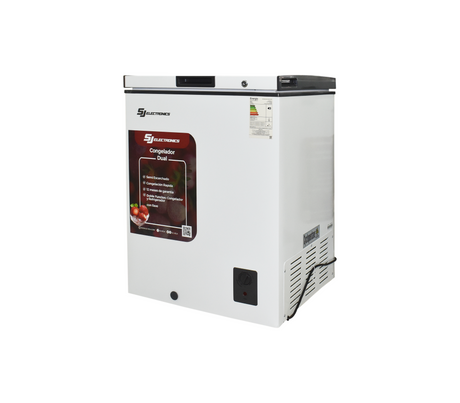 Congelador horizontal 150 litros blanco interior aluminio Sj Electronics