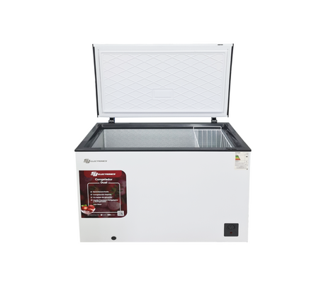 Congelador horizontal 318 litros blanco interior/aluminio Sj Electronics