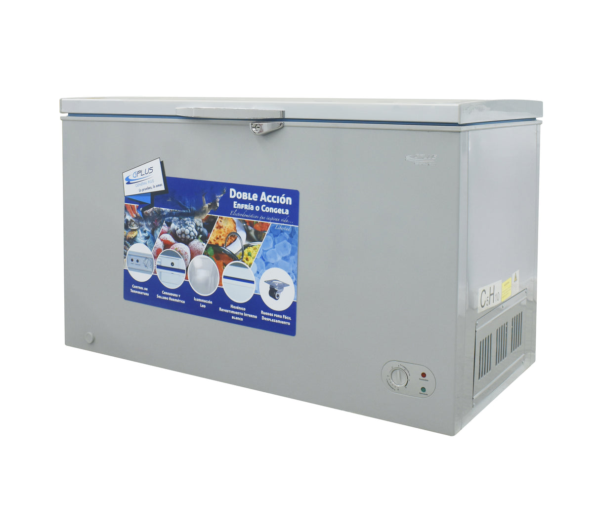 Congelador horizontal 400 litros silver fre-1026 GPlus