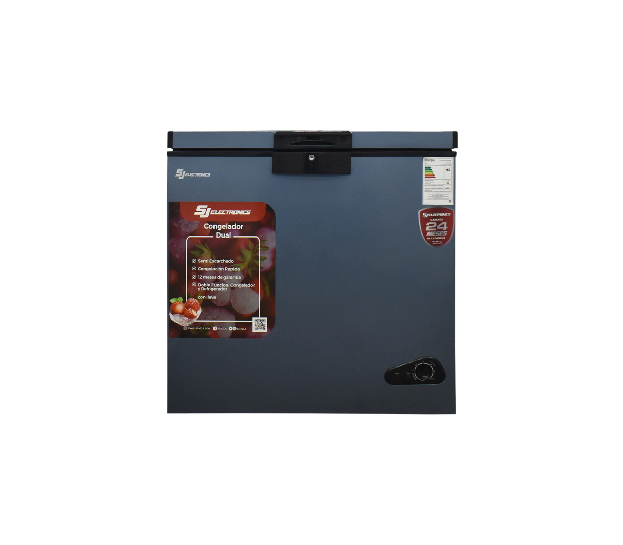 Congelador horizontal 250 litros navy int/aluminio Sj Electronics