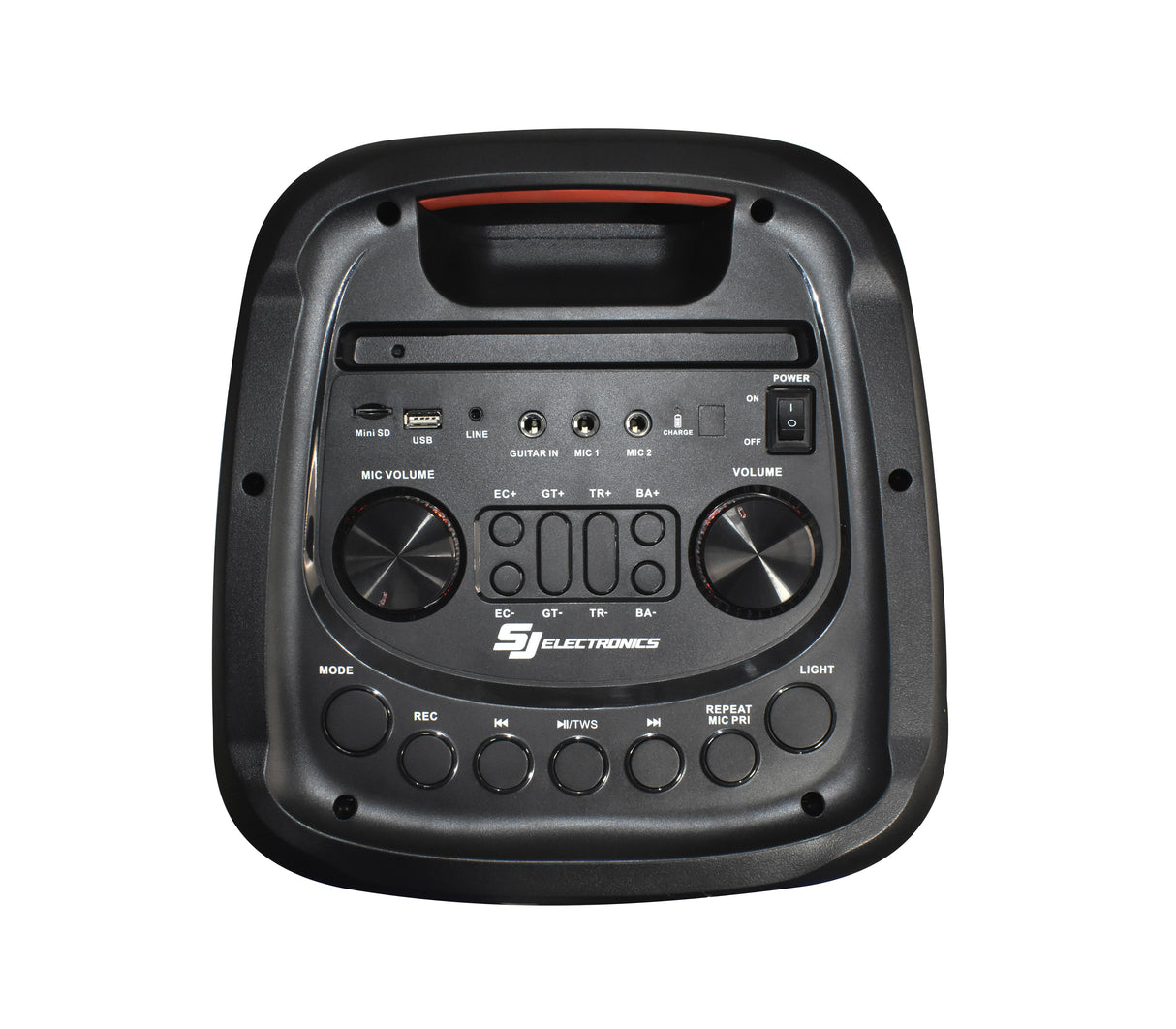 Corneta recargable 8" x2 TF/USB/pantalla LED 80W Sj Electronics