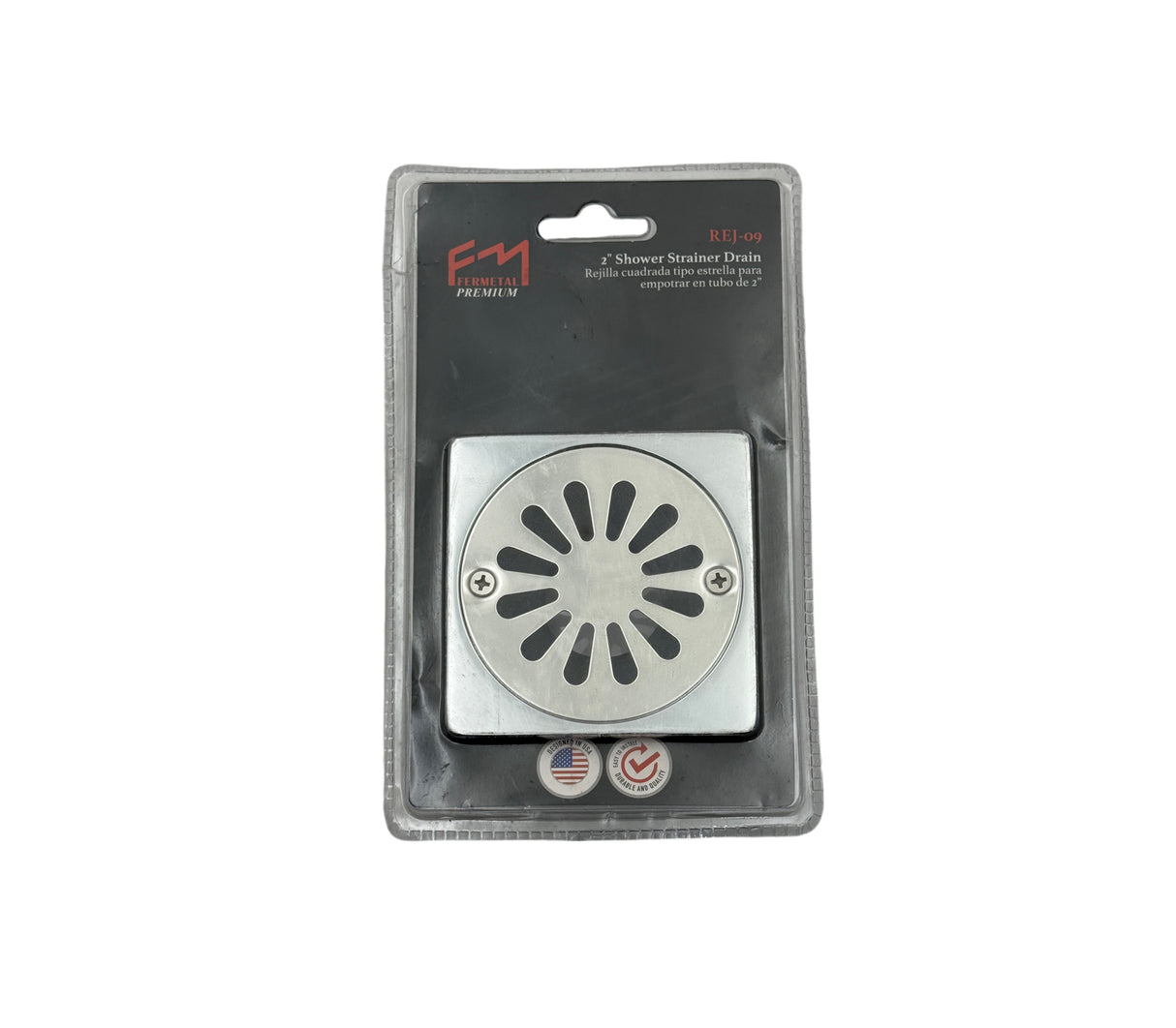 Desagüe de lujo para piso 2" pesado acero inoxidable Fermetal