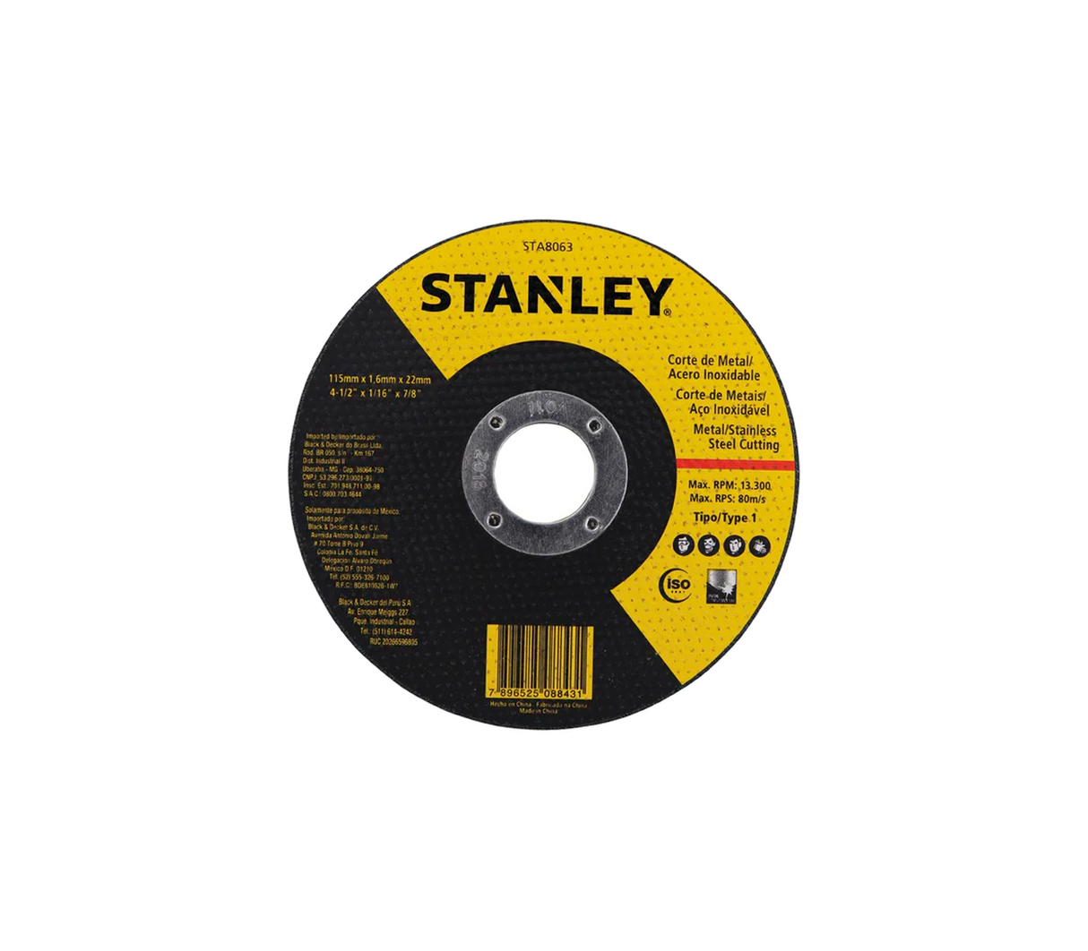 Disco metal 4-1/2 x 1/16" x 7/8" Stanley