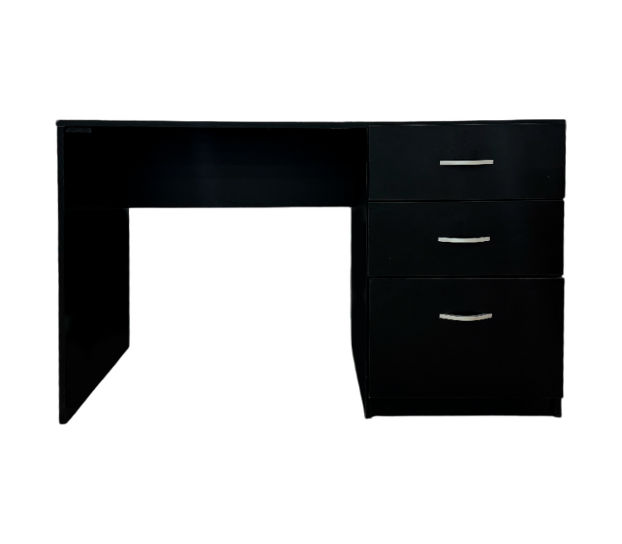 Escritorio de oficina en melamina 3 gavetas fabricación nacional Negro Powerfik
