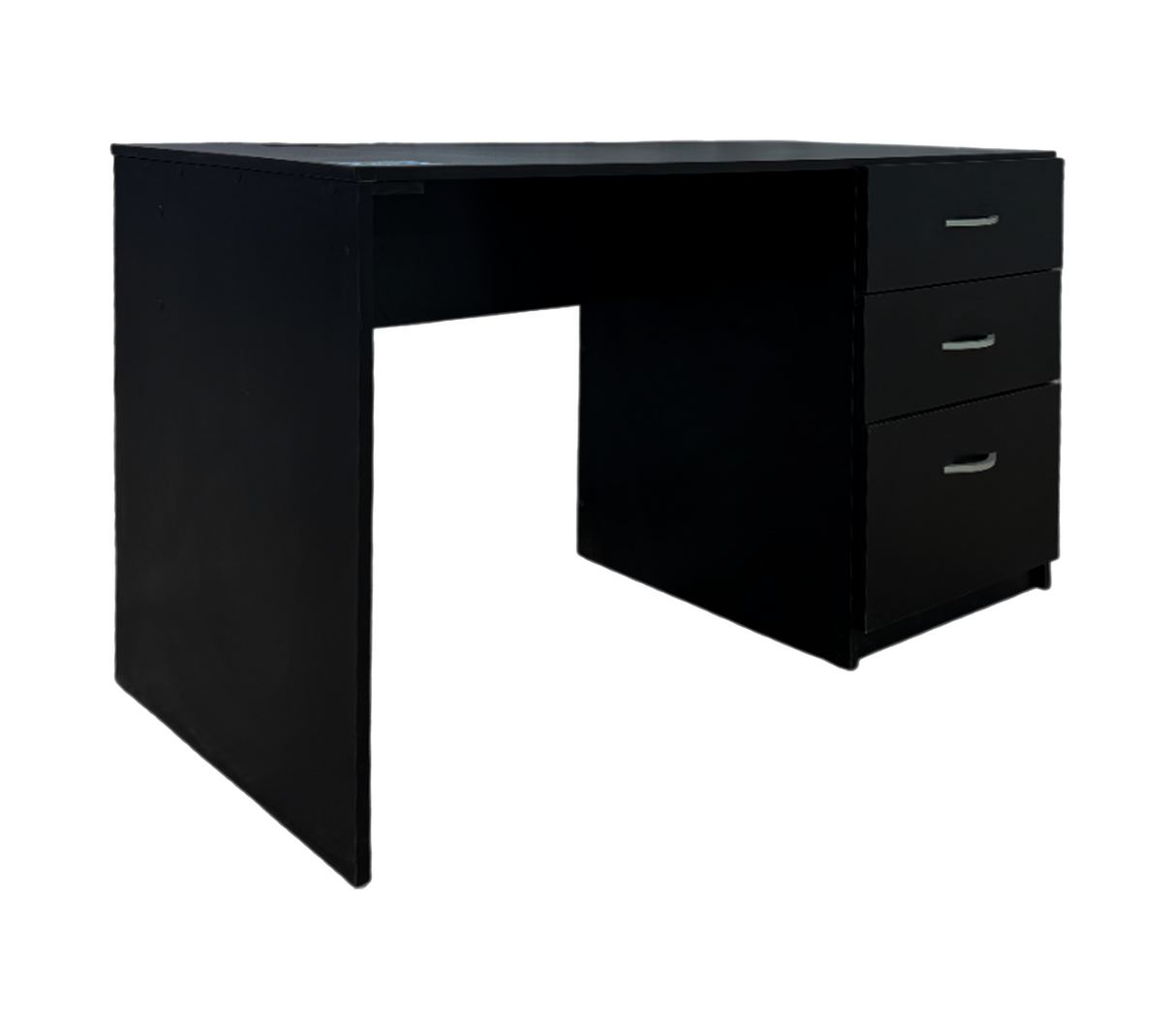 Escritorio de oficina en melamina 3 gavetas fabricación nacional Negro Powerfik