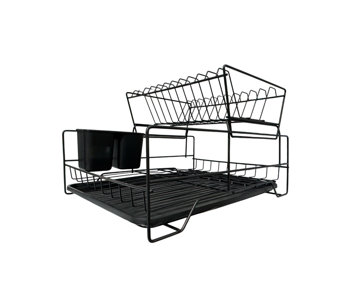 Escurridor de platos 2 niveles 33.5x45x26 negro Pamorde