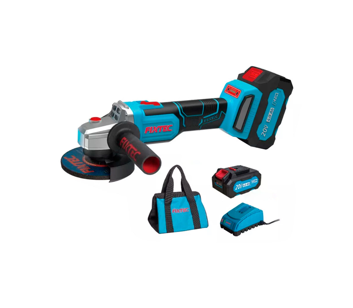 Esmeril inalámbrico 20V cargador + 2 baterías + bolso Fixtec
