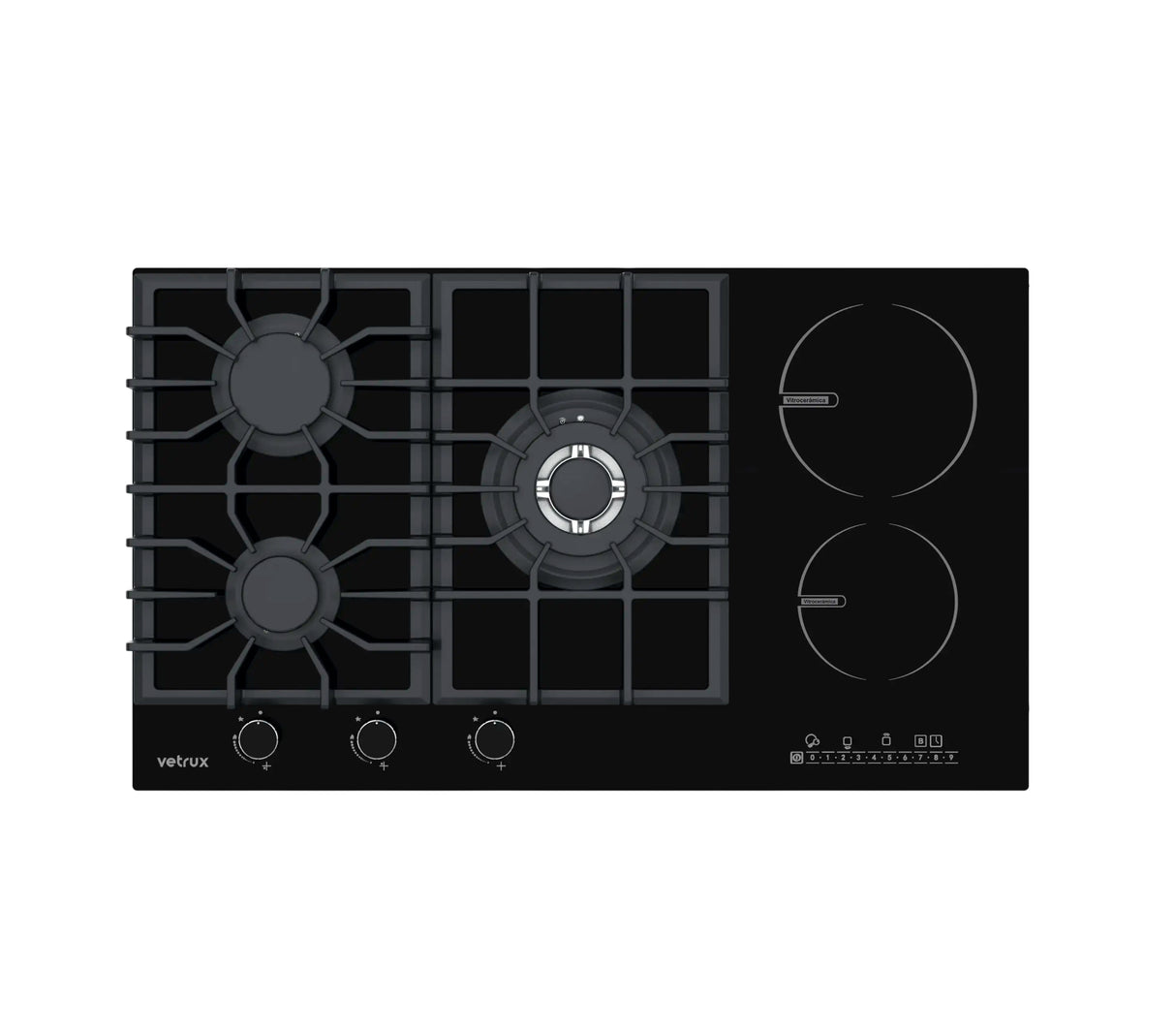 Tope de cocina dual gas/elect 5h 90cm (36") 220V acero Flexi Vetrux