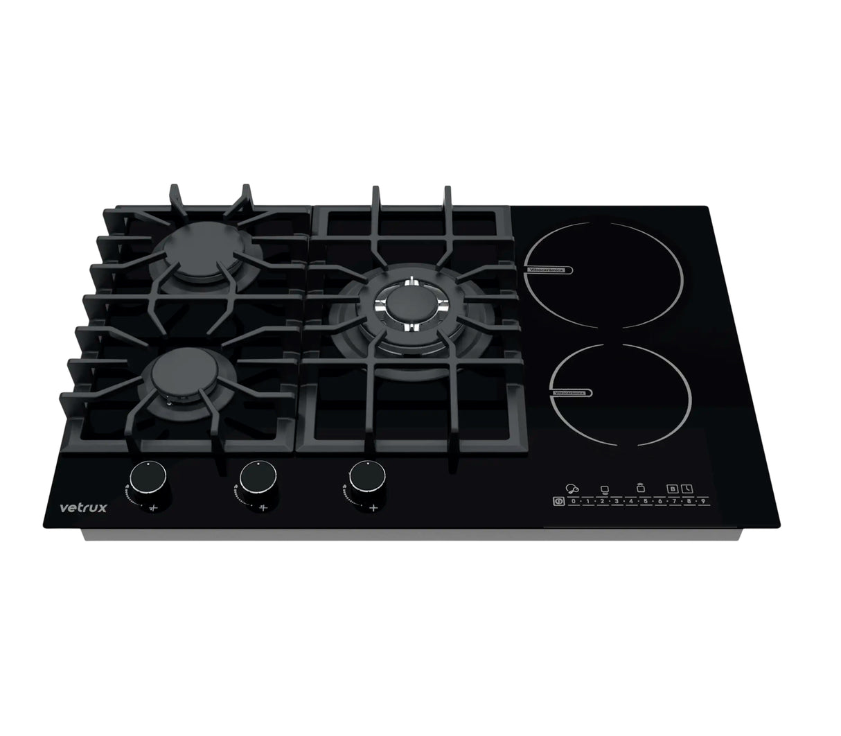 Tope de cocina dual gas/elect 5h 90cm (36") 220V acero Flexi Vetrux