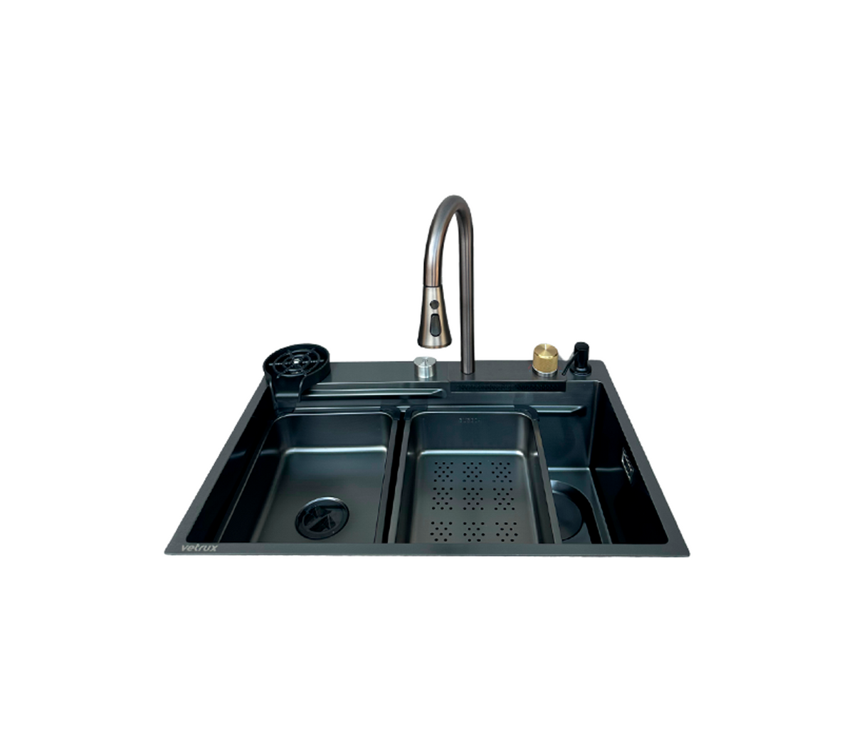 Fregadero Flusso 68 1 Tina + Accesorios Acero Inox Vetrux