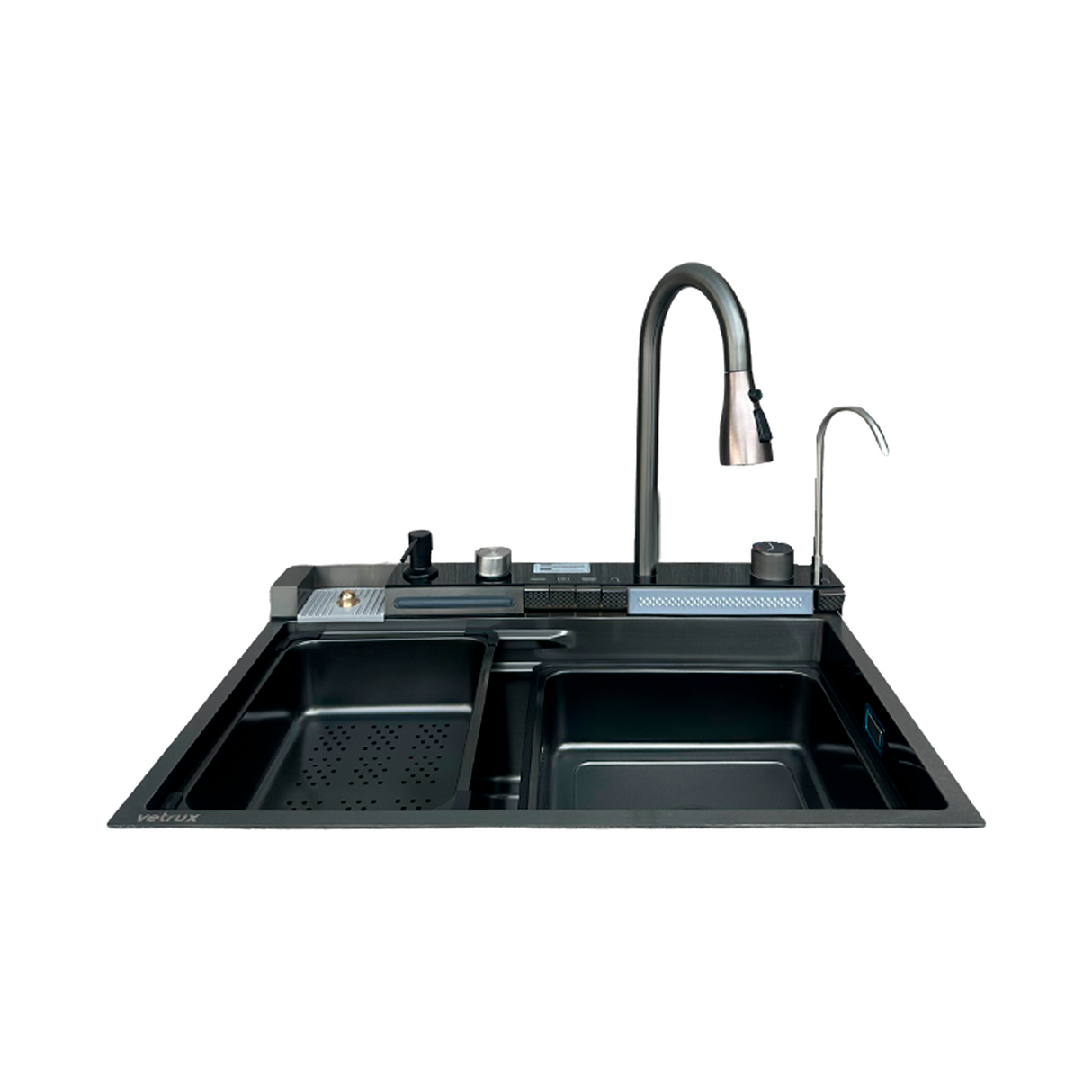 Fregadero Flusso Pro + 80 1 Tina + Accesorios Acero Inox Vetrux