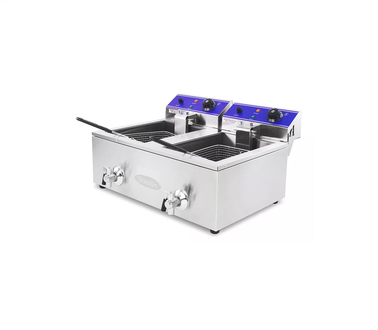 Freidora de aceite eléctrica doble 20lts 6000w 220v Roccia