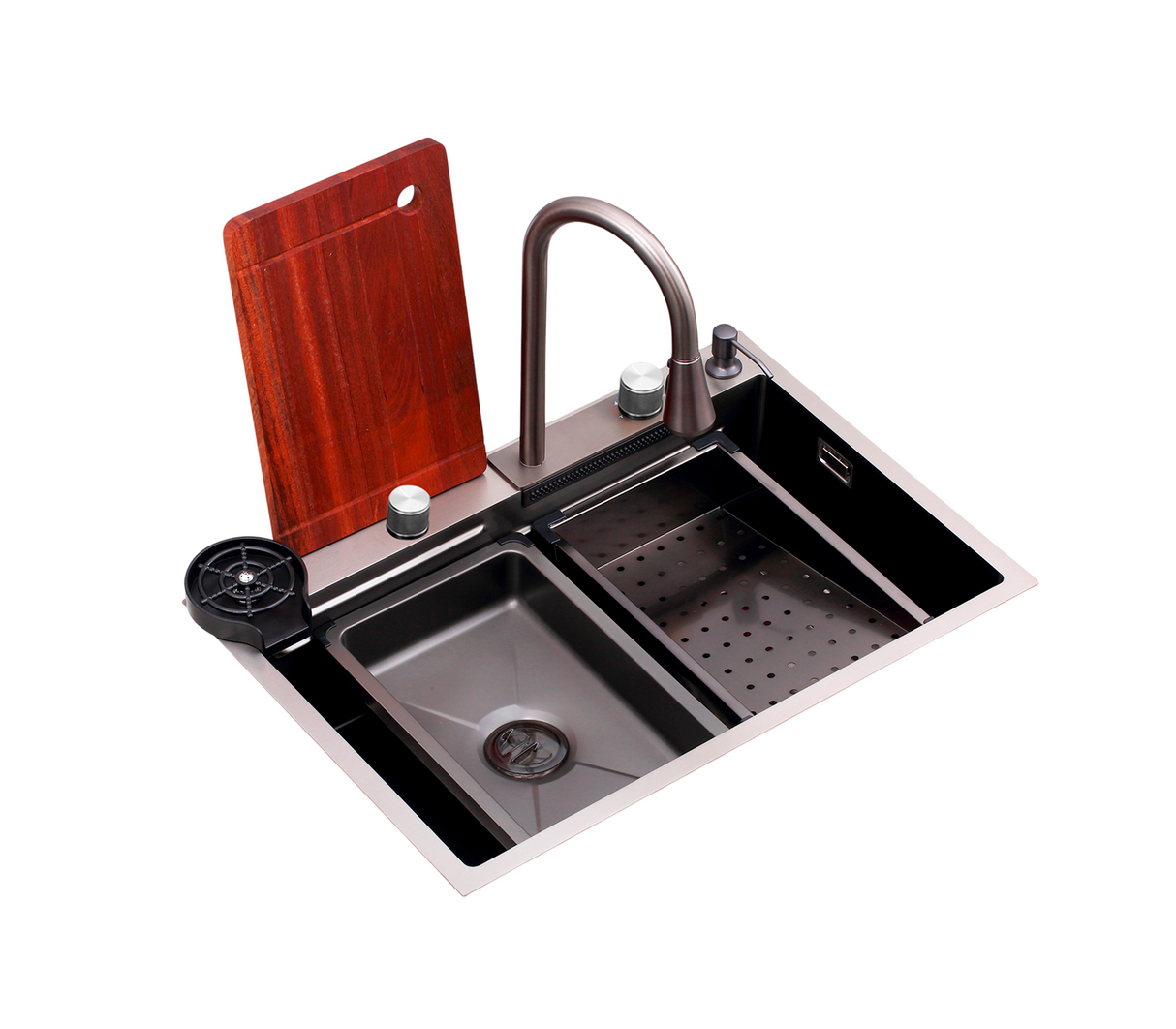Fregadero Siena 84 una tina con accesorios acero inox Drija