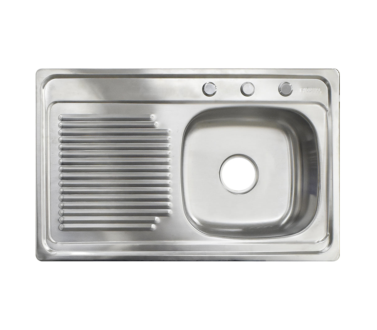 Fregadero una tina con escurridor izquierdo 800x500x150 acero inoxidable Faguax