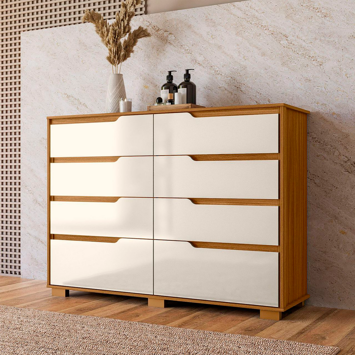 Gavetero 047032.6 Georgia c/patas freijo/off white Dj Muebles