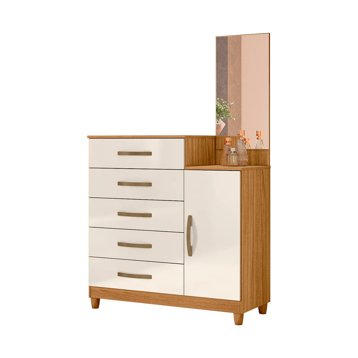 Gavetero 937032.8 Lisboa c/espejo freijo/off white Dj Muebles