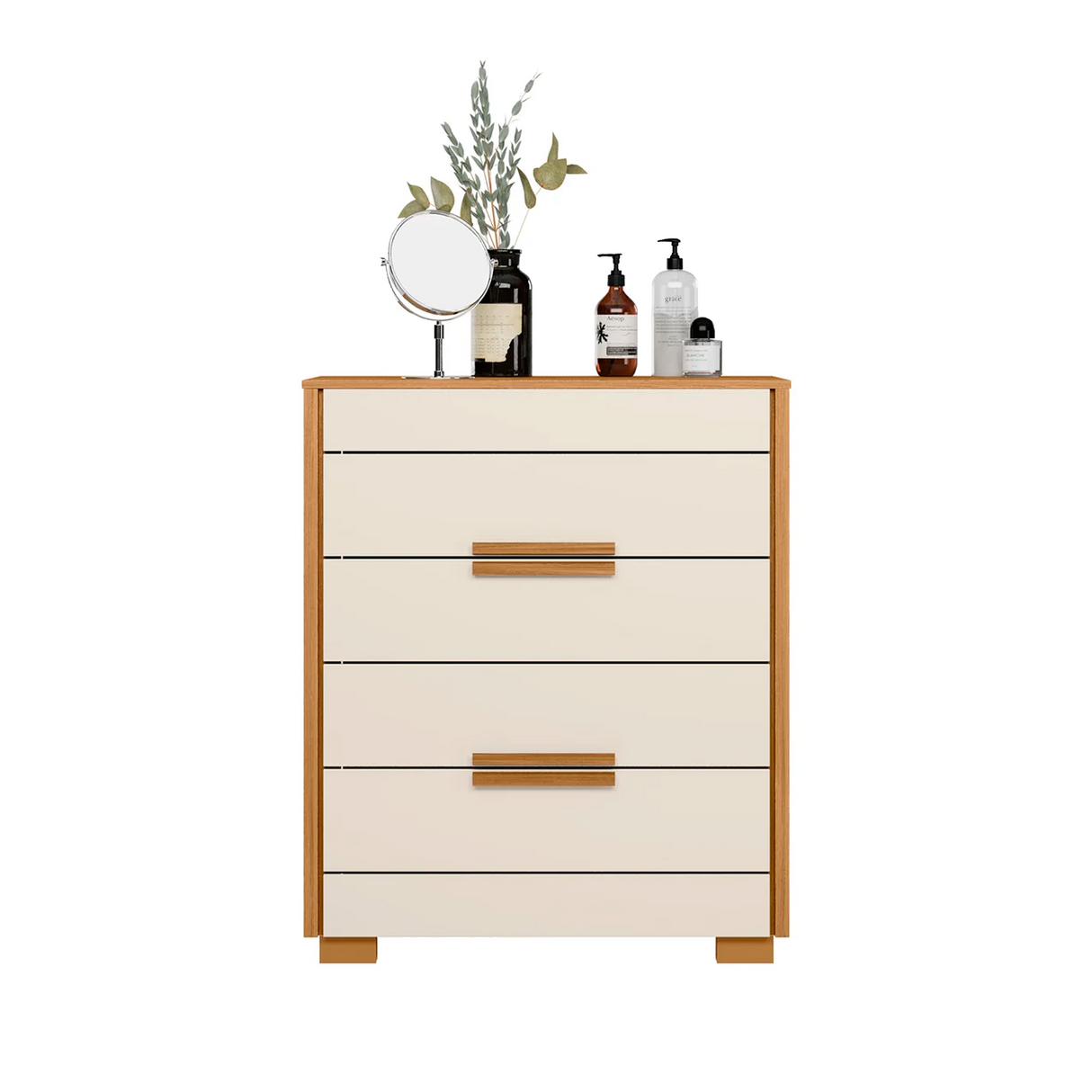 Gavetero 997032.4 Dhara 4 gavetas freijo/off white Dj Muebles