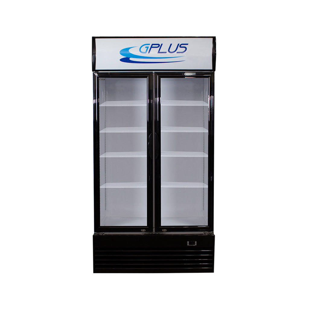 Nevera exhibidor vertical 22 pies sin escarcha 110V blanco y negro NEV1l Gplus