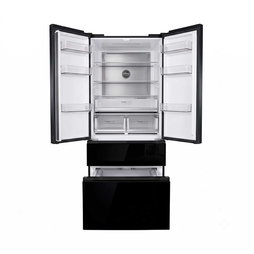 Nevera French Door 16.6 pies sin escarcha negro tipo espejo Gtronic