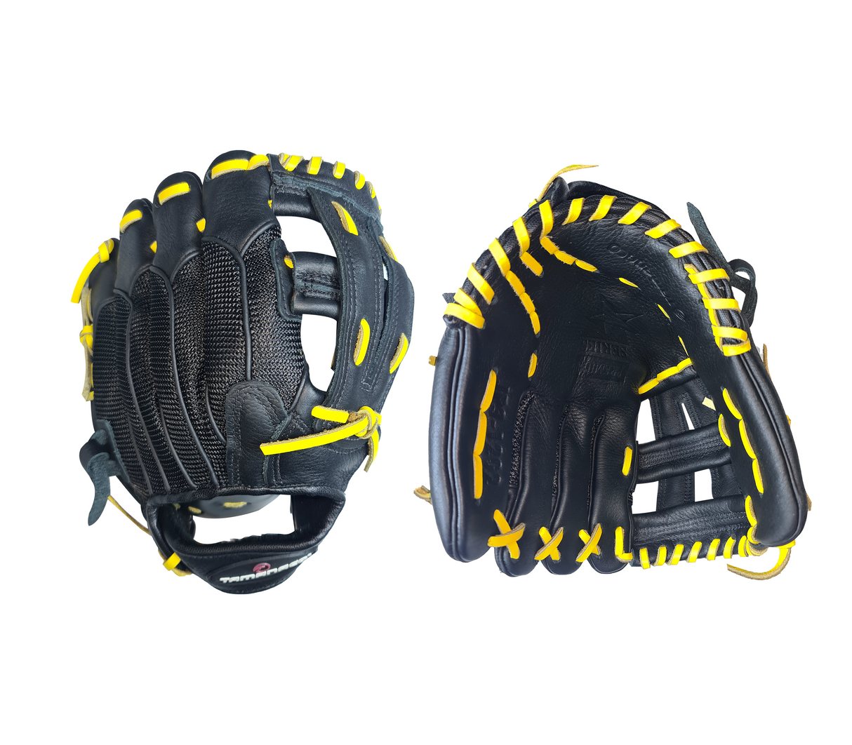 Guante infantil derecho cuero/mesh abierto 12" Tamanaco