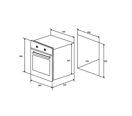 Horno a gas Ignita lite 60cm Vetrux