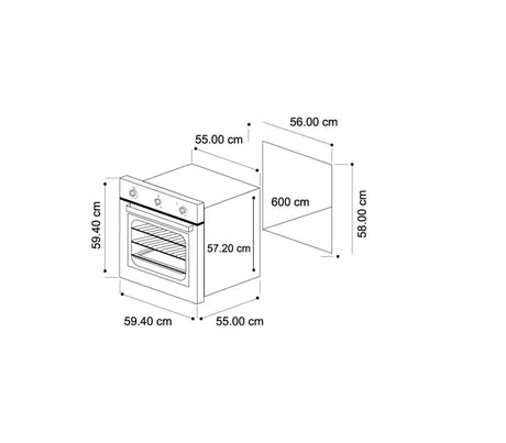 Horno eléctrico elektro pro 60cm 220V Vetrux