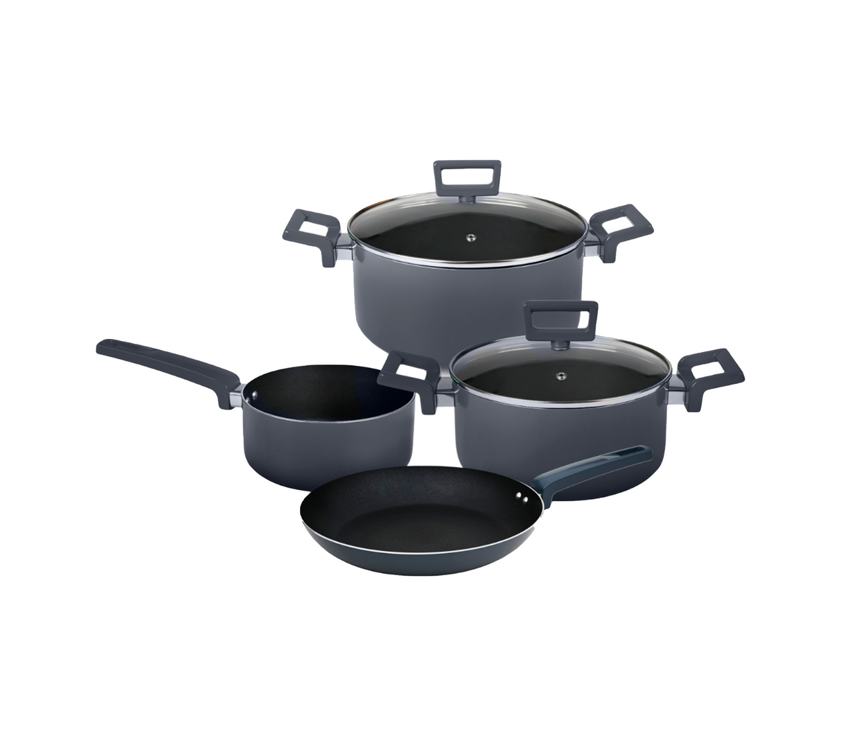 Juego de ollas 6 piezas aluminio colores gris Mageflón