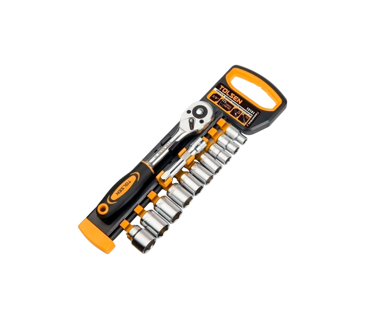 Juego 12 piezas 3/8" dados milimétrico Tolsen