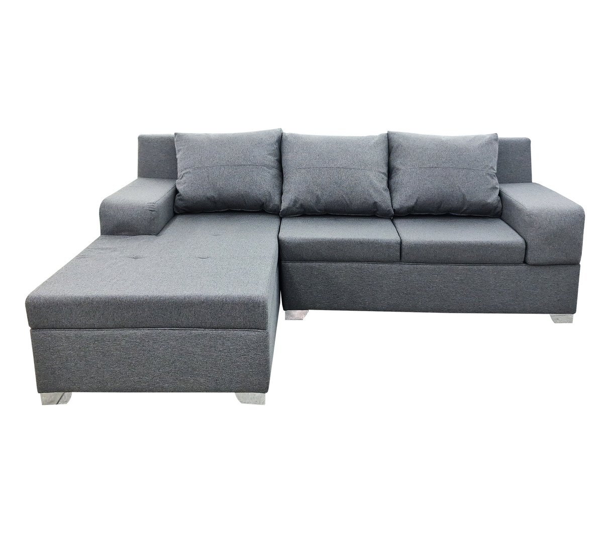 Juego de Recibo modular tipo L Vigo 3 puestos + Chaiselongue Tela Lujo Okalia