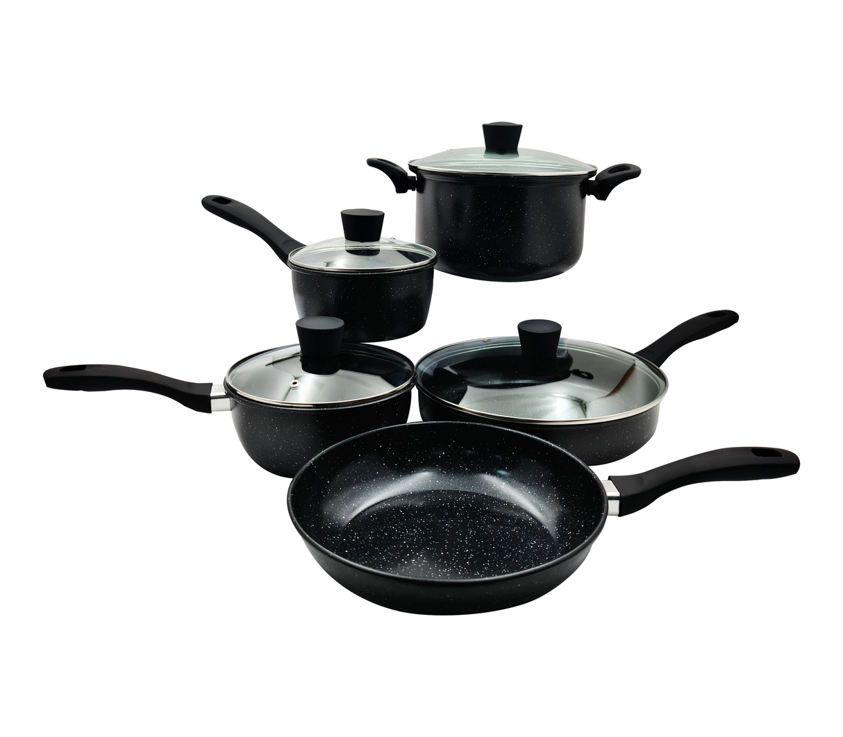 Juego de ollas 9 piezas negro Sujoya