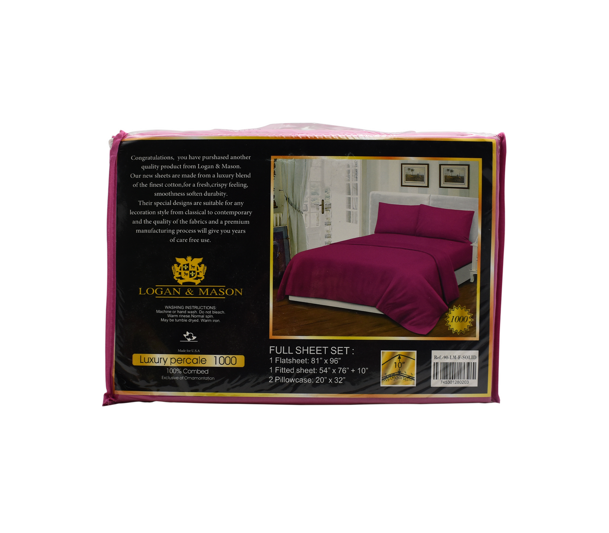 Juego de sábana matrimonial 1400 hilos Logan & Mason