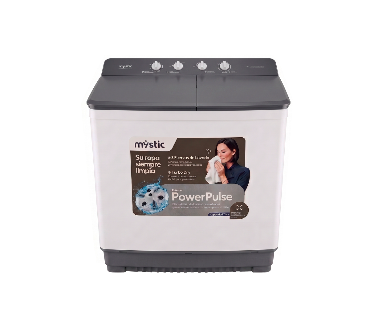 Lavadora semiautomática con bomba 22 KG blanco Mystic