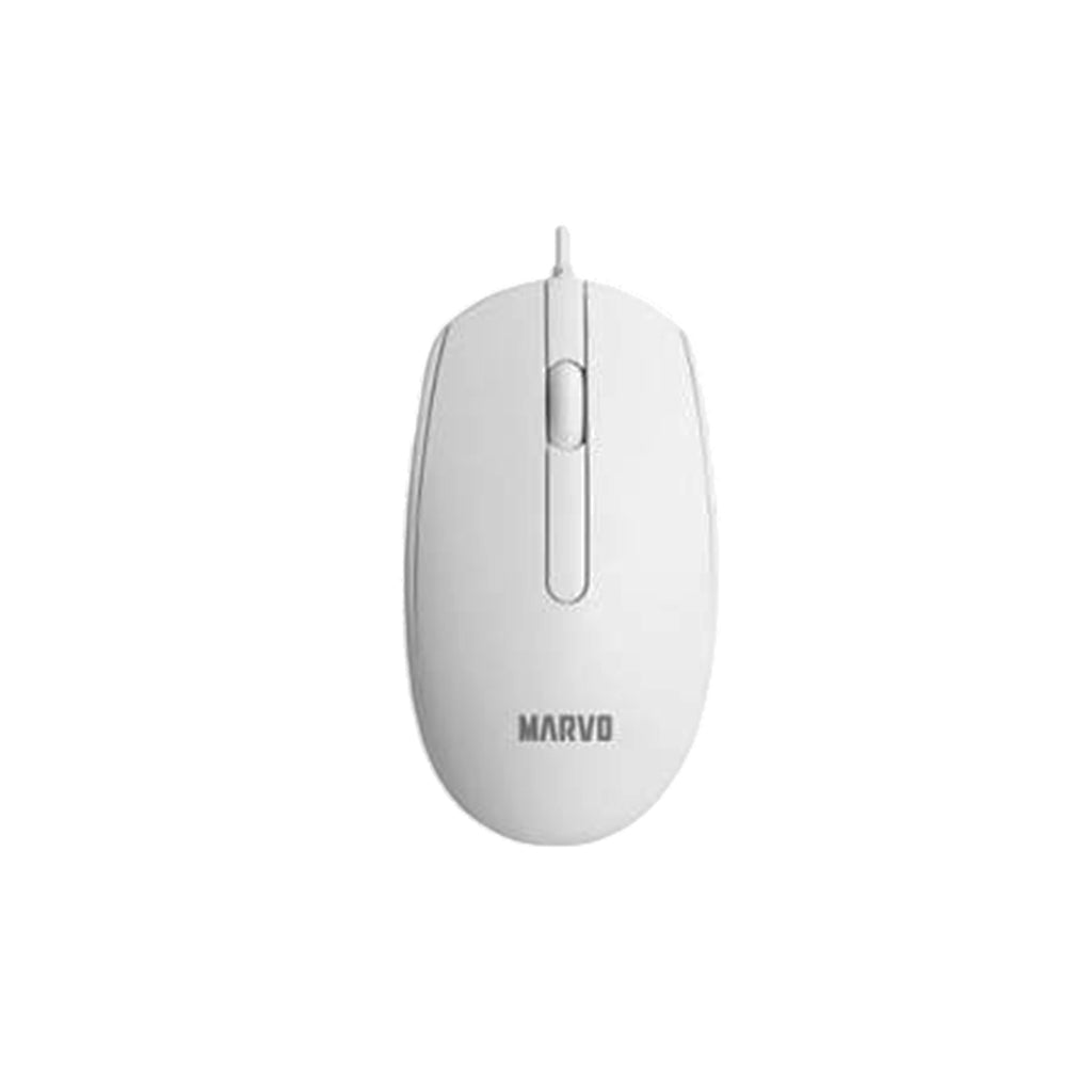 Mouse alámbrico MS003 1000 DPI Blanco Marvo