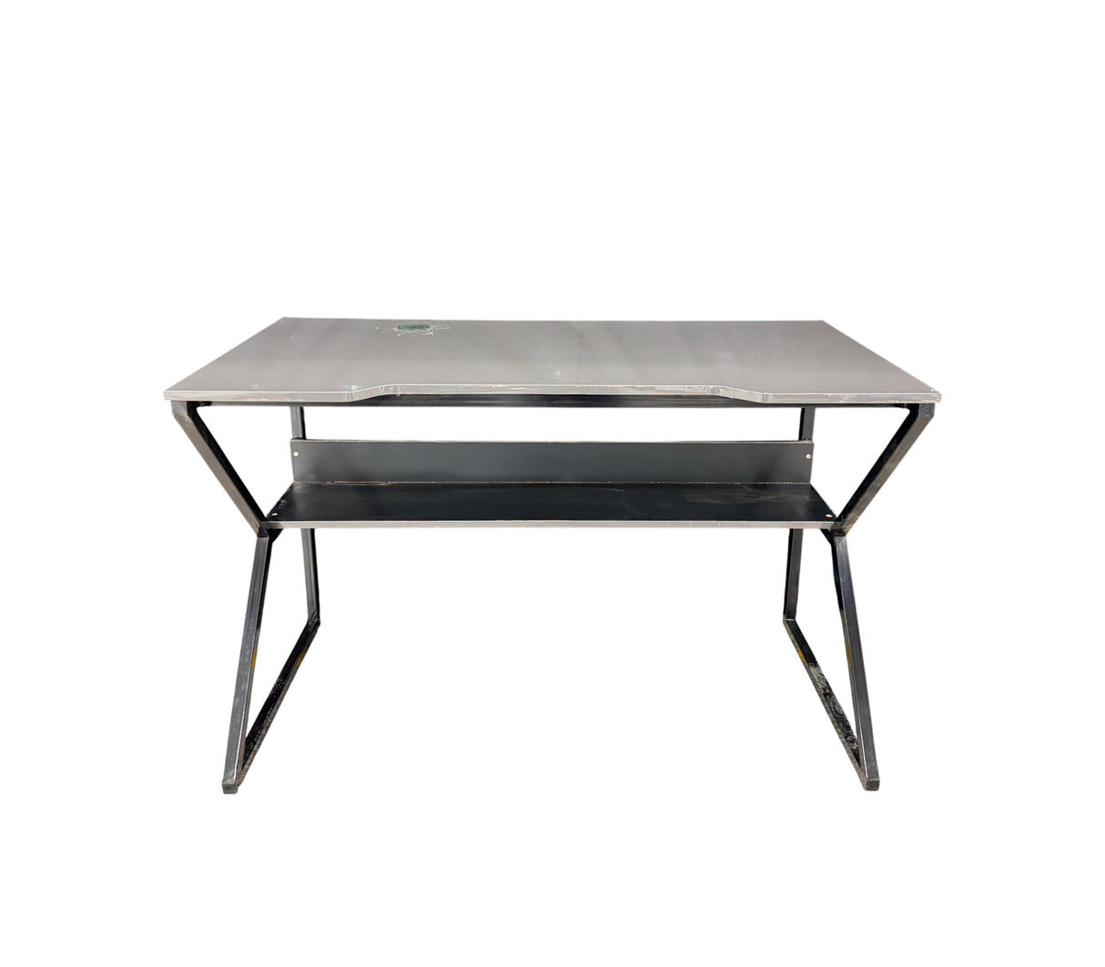 Mesa de computadora en base de metal Gentleman Gray High Glossy Powerfik