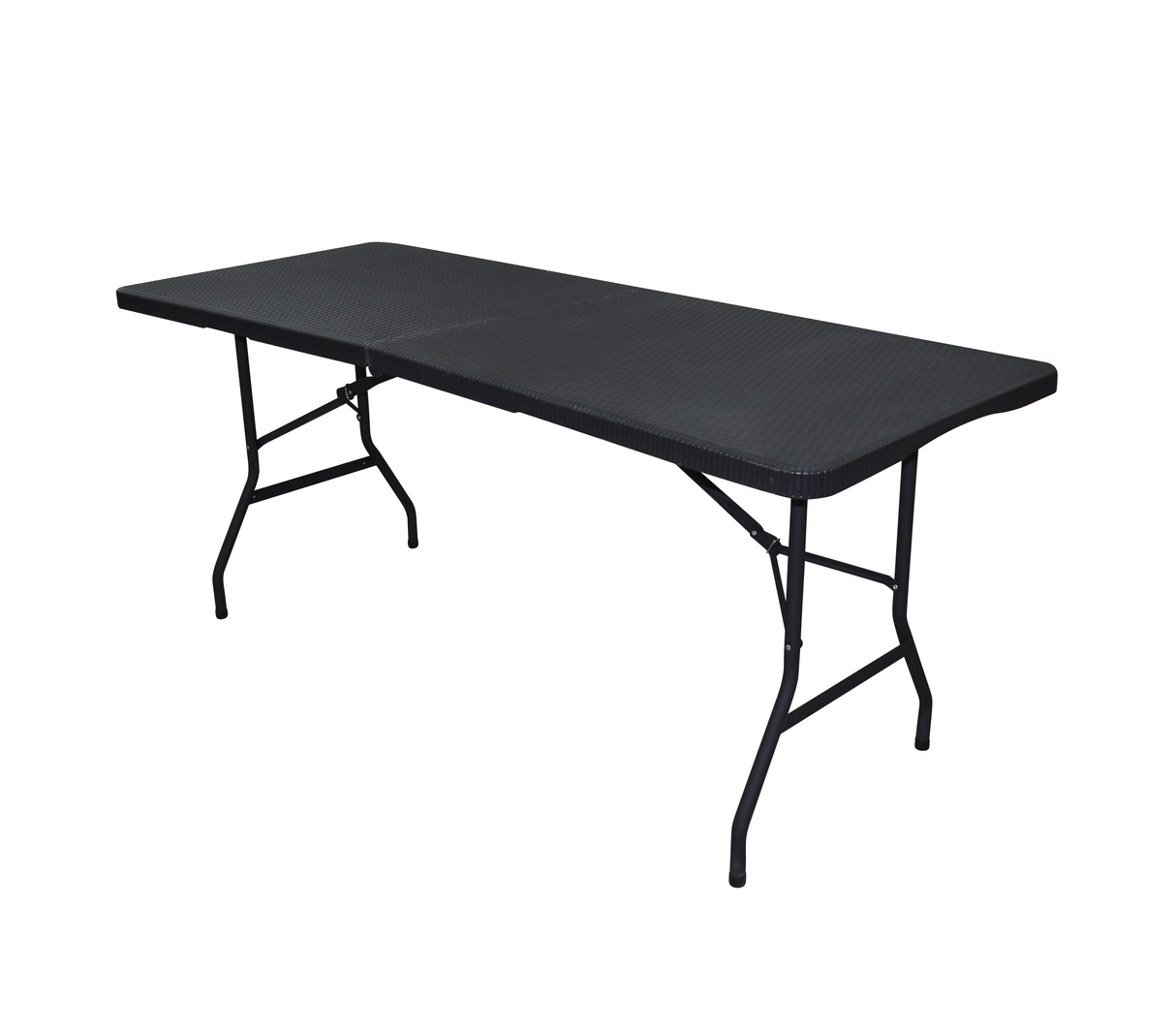 Mesa plegable rectangular Rattan 6ft 180x74x74cm negra Powerfik