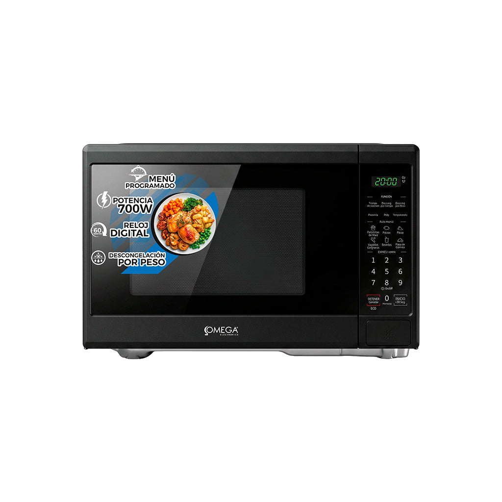 Microondas 20 litros digital 700W negro Omega Electronics