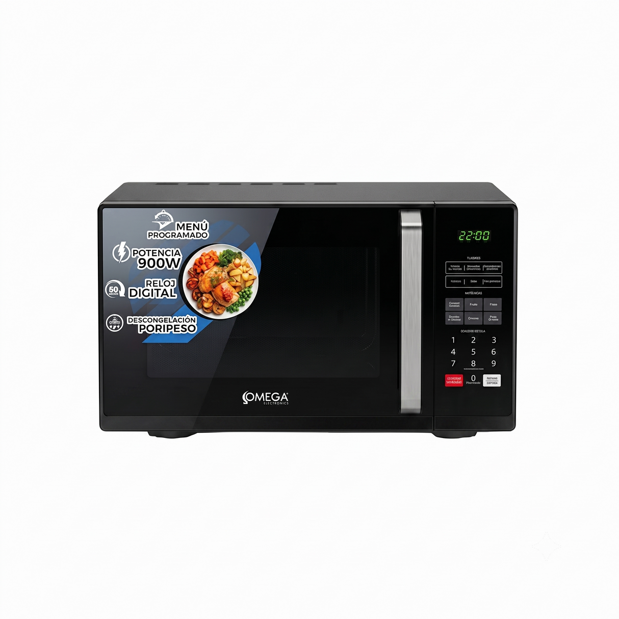Microondas 32 litros digital 900W negro Omega Electronics