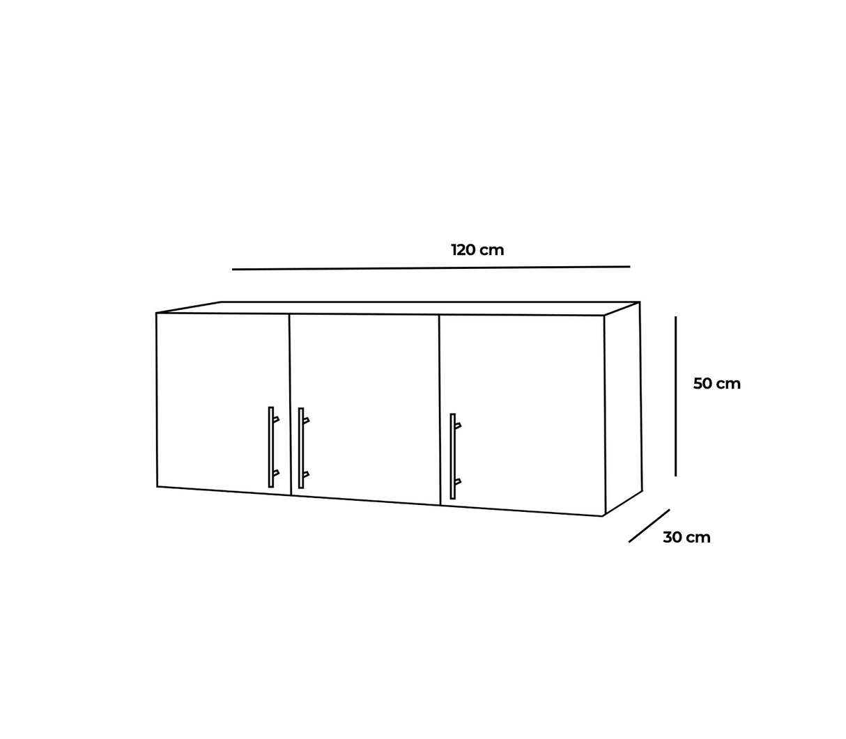Mueble aéreo de cocina 3 puertas blanco/marrón Powerfik