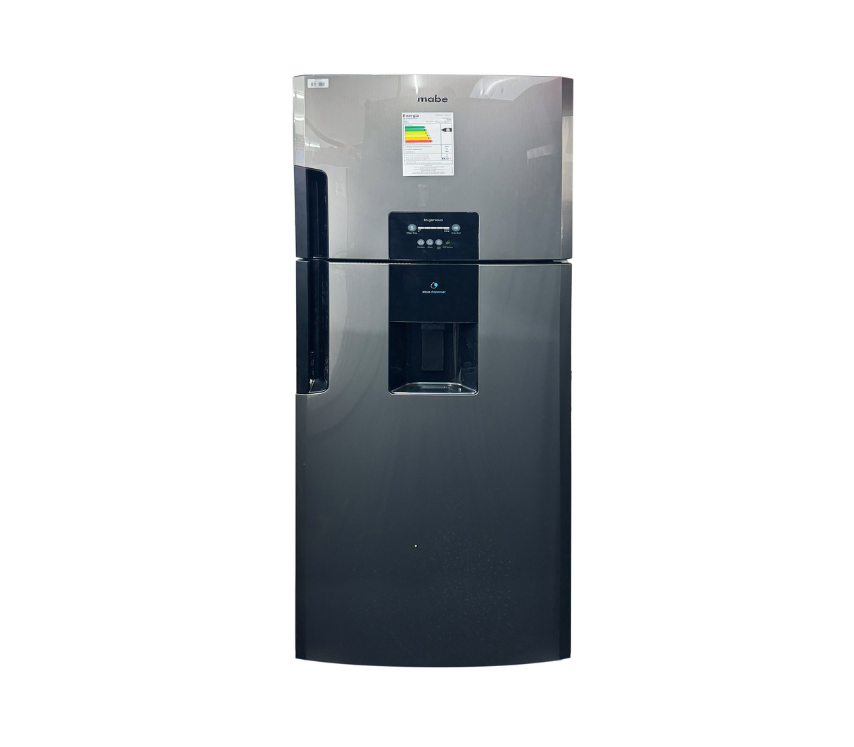 Nevera top mount 400 litros con panel dispensador Silver Mabe