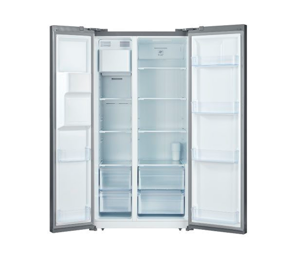 Nevera side by side black con dispensador 566 Lt puerta tipo espejo negra Drija