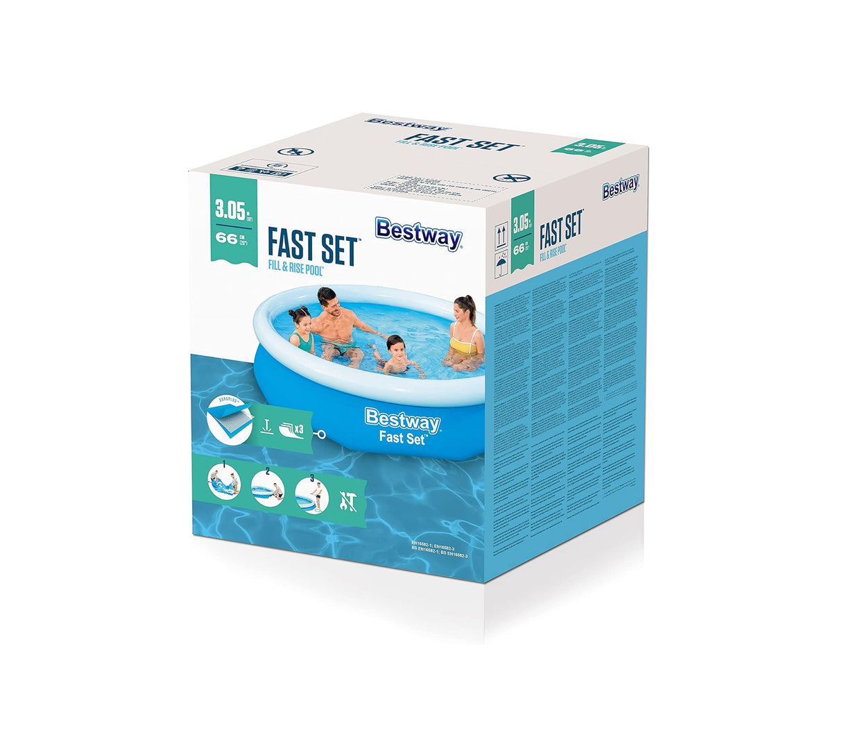 Piscina inflable redonda Fast set 3.05 x 66 cm Bestway