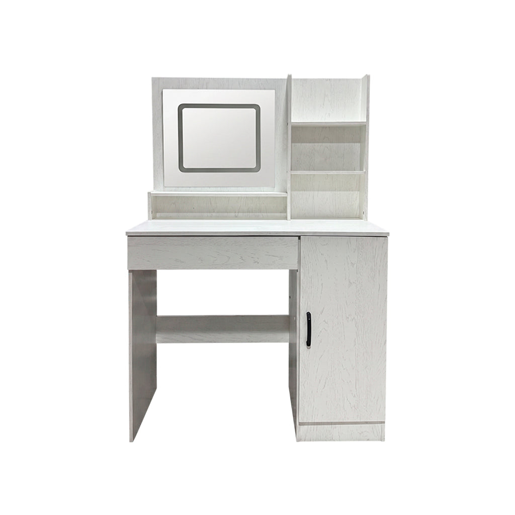 Peinadora de 1 puerta 1 gaveta espejo luz LED blanca Electrokaty
