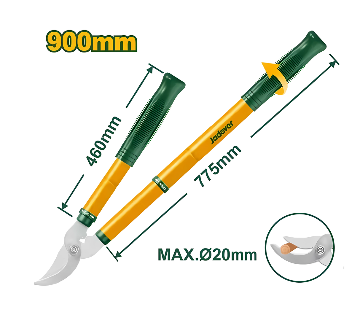 Tijera de jardín telescópica 580-900mm Jadever