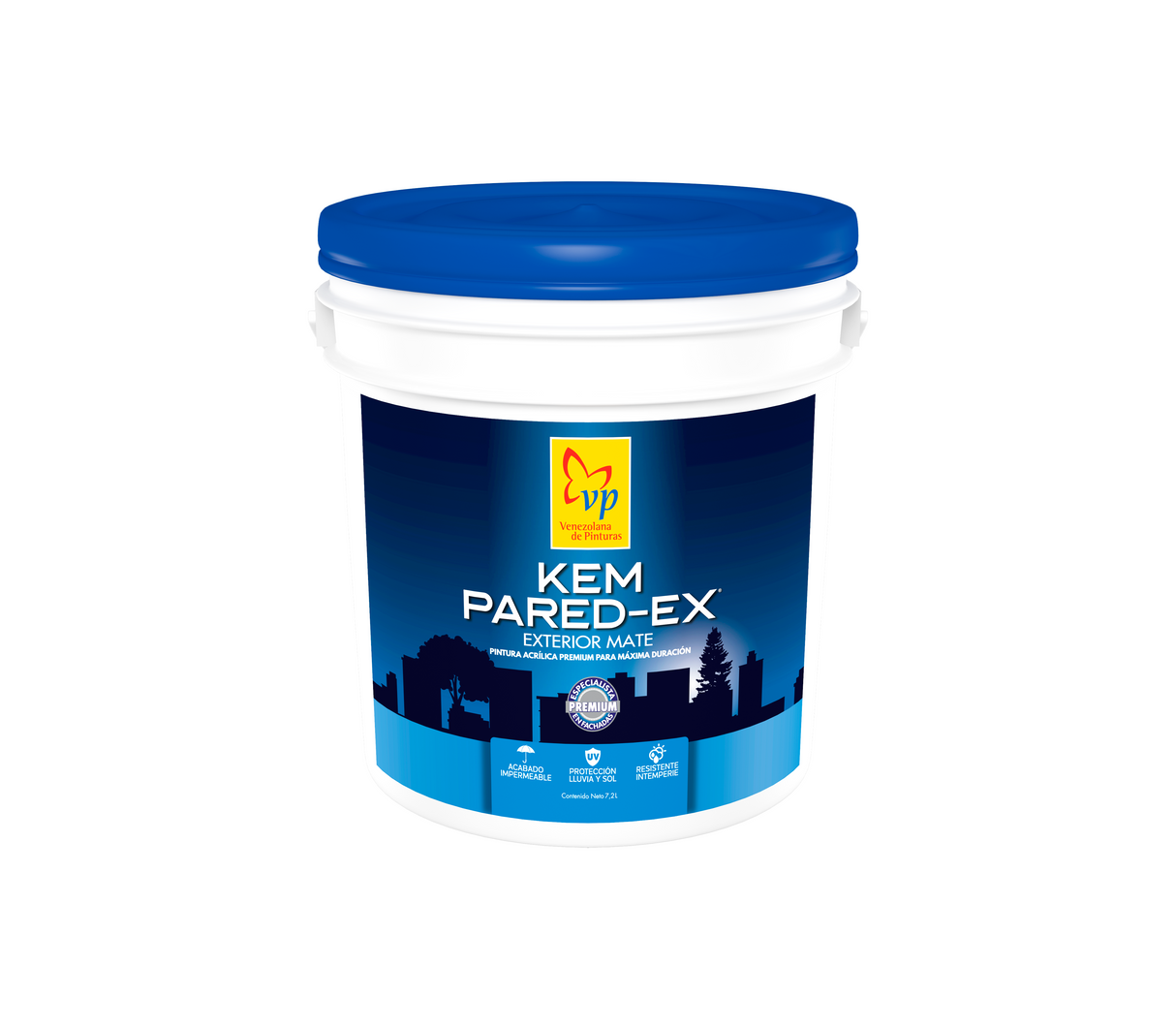 Pintura Kem Pared Cuñete (2 Galones) Exterior Caucho Mate Clase A Vp