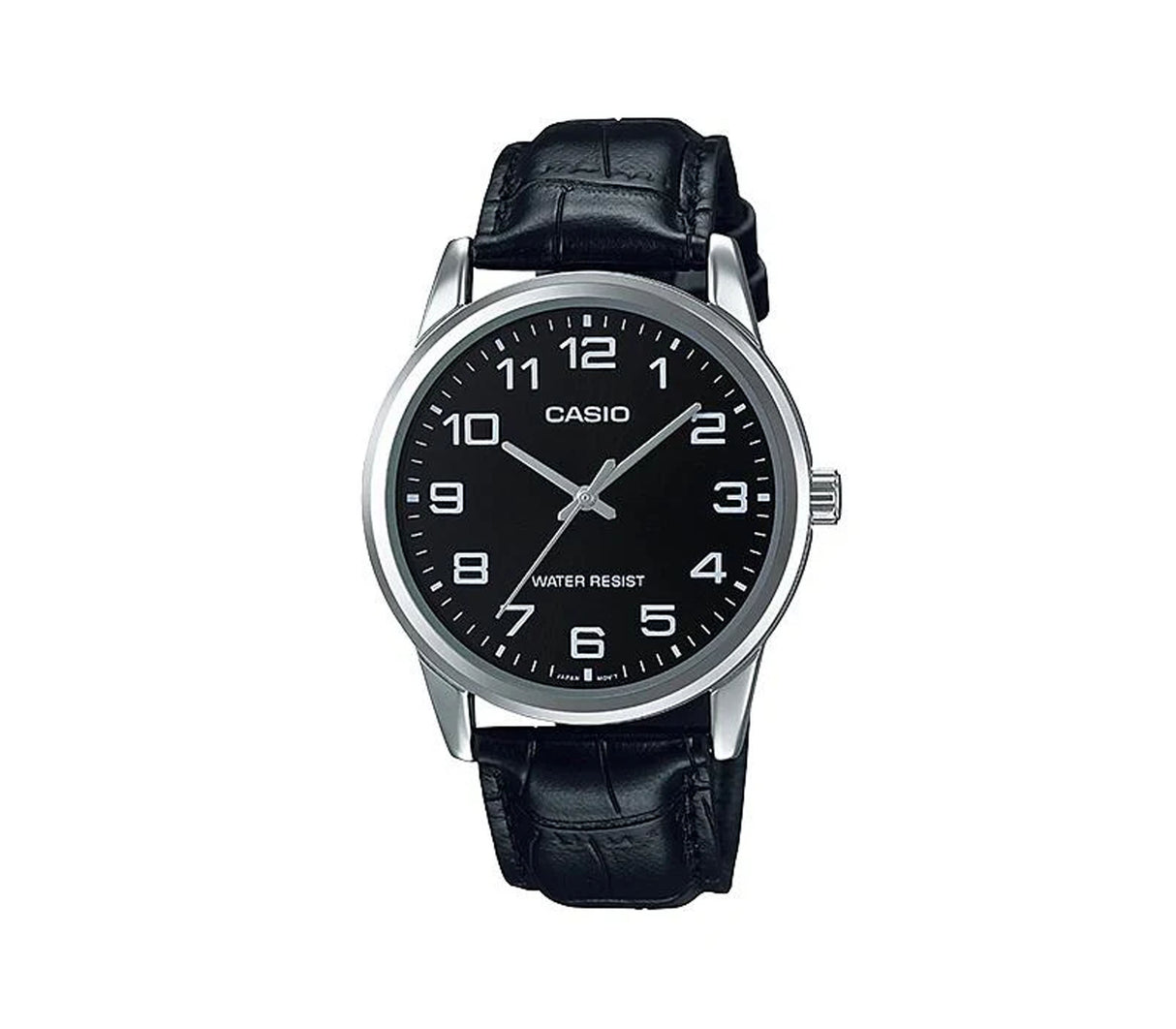 Reloj analógico casual correa de cuero negro Casio