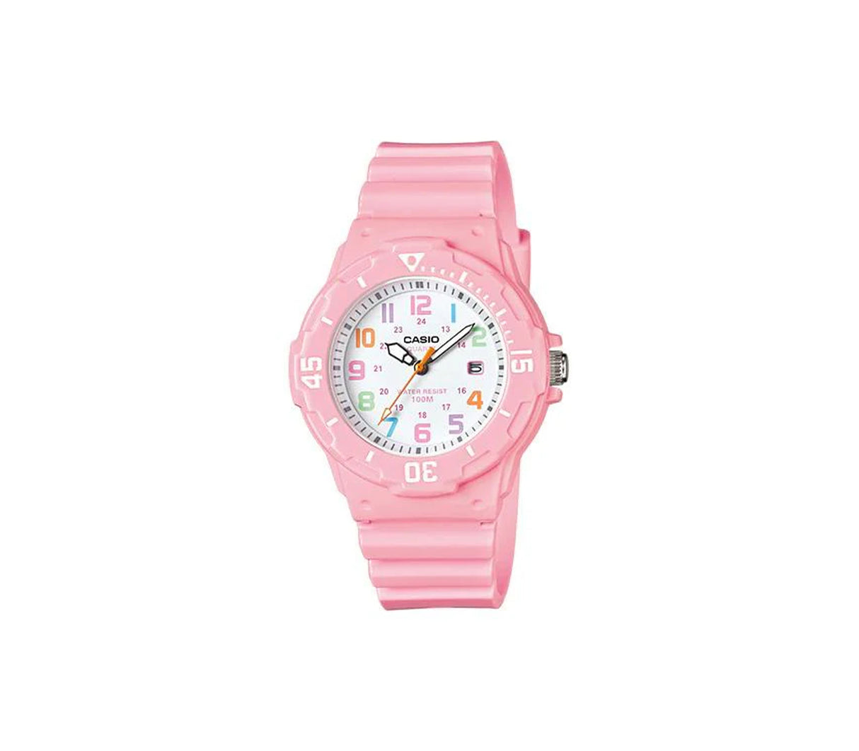 Reloj análogo para niños correa de resina rosado/blanco Casio
