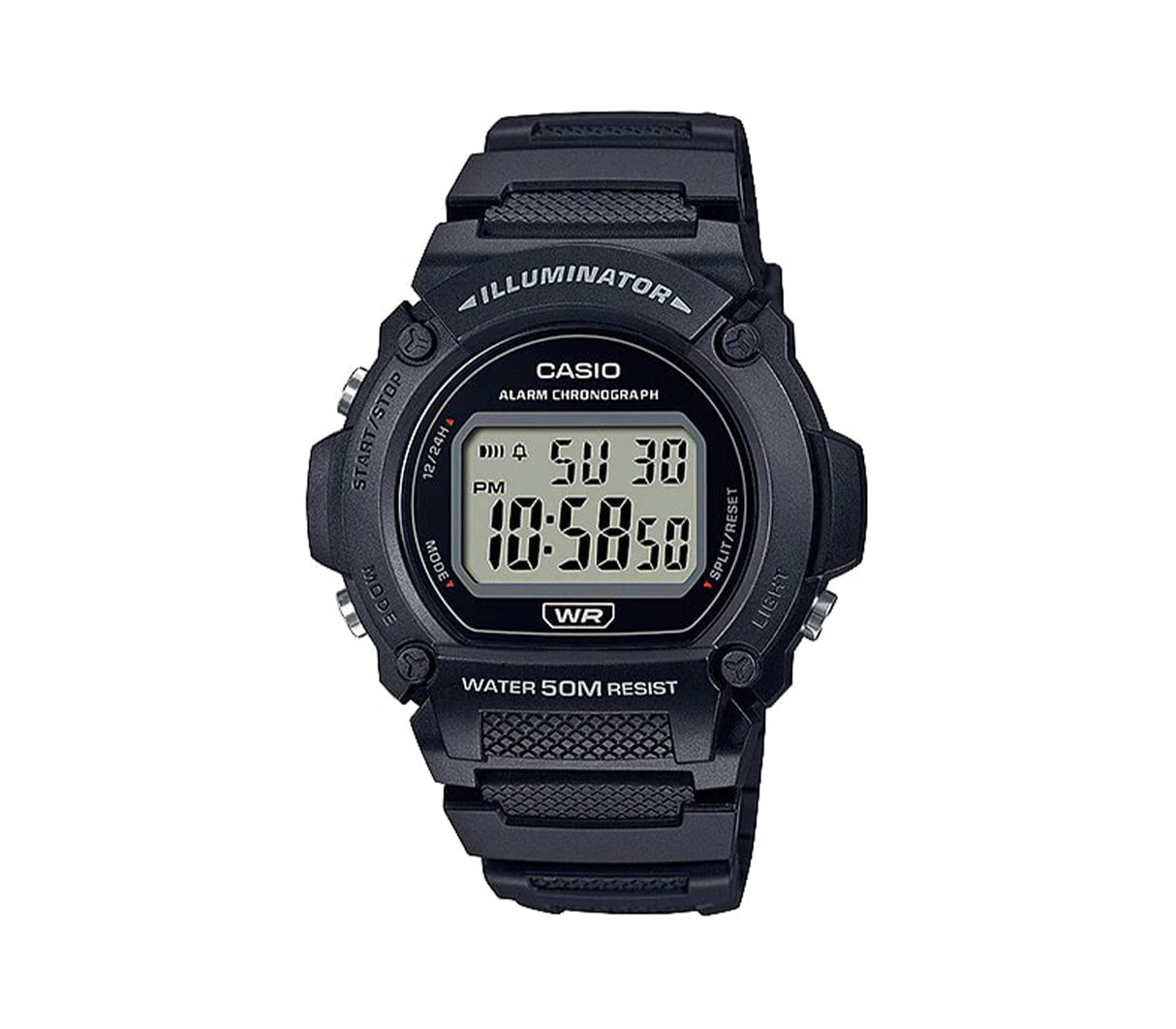 Reloj digital deportivo para caballero negro Casio